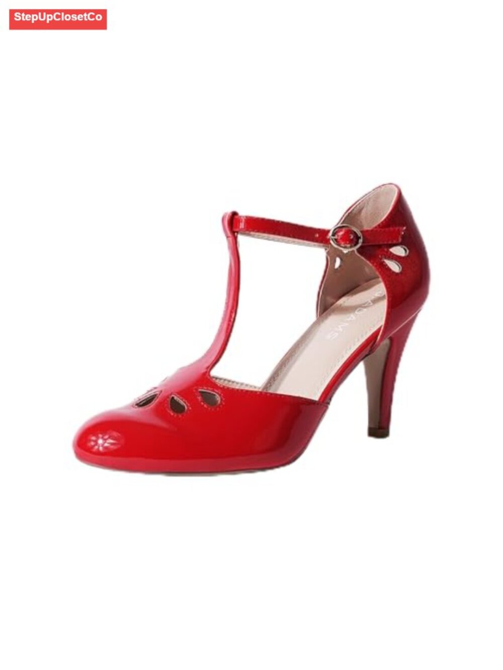 Vintage 50s Mary Jane Heels - Kitten Heel T-Strap Pumps with Scalloped Cutout